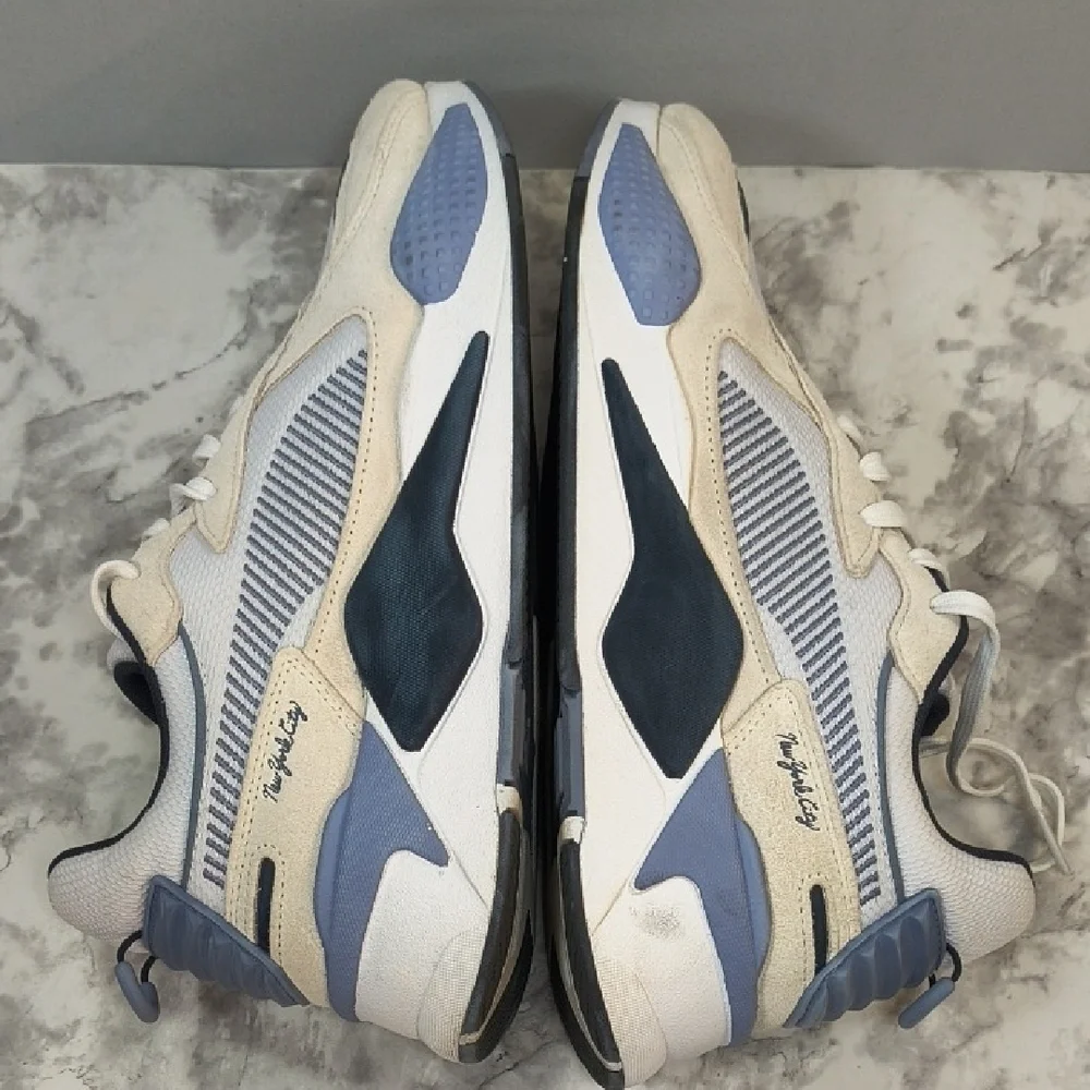 Puma Women's RS-X Reinvent Flagship Sneakers, White/Tan/Blue, Size 11